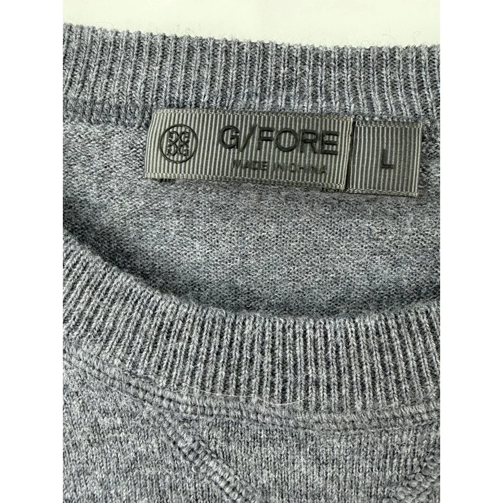 G/Fore Golfcore 100% Wool Crewneck Sweater Mens Large Gray Old Money Preppy